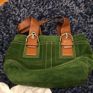 Green Suede Coach Purse